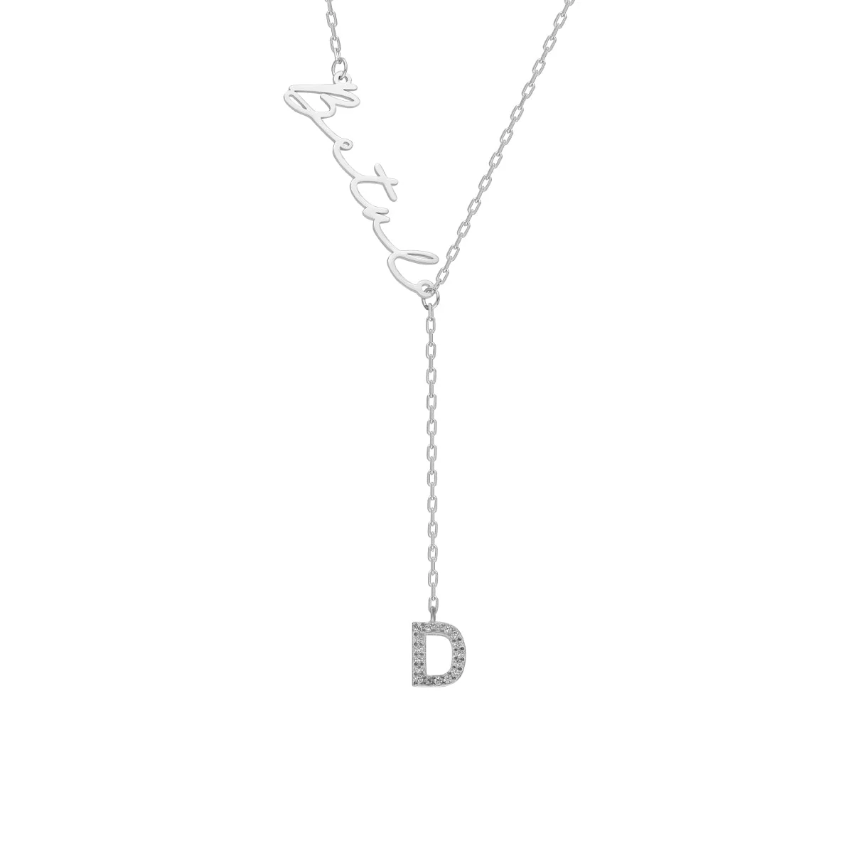 Namenskette Y mit Zirkonia Buchstabe - Image 2