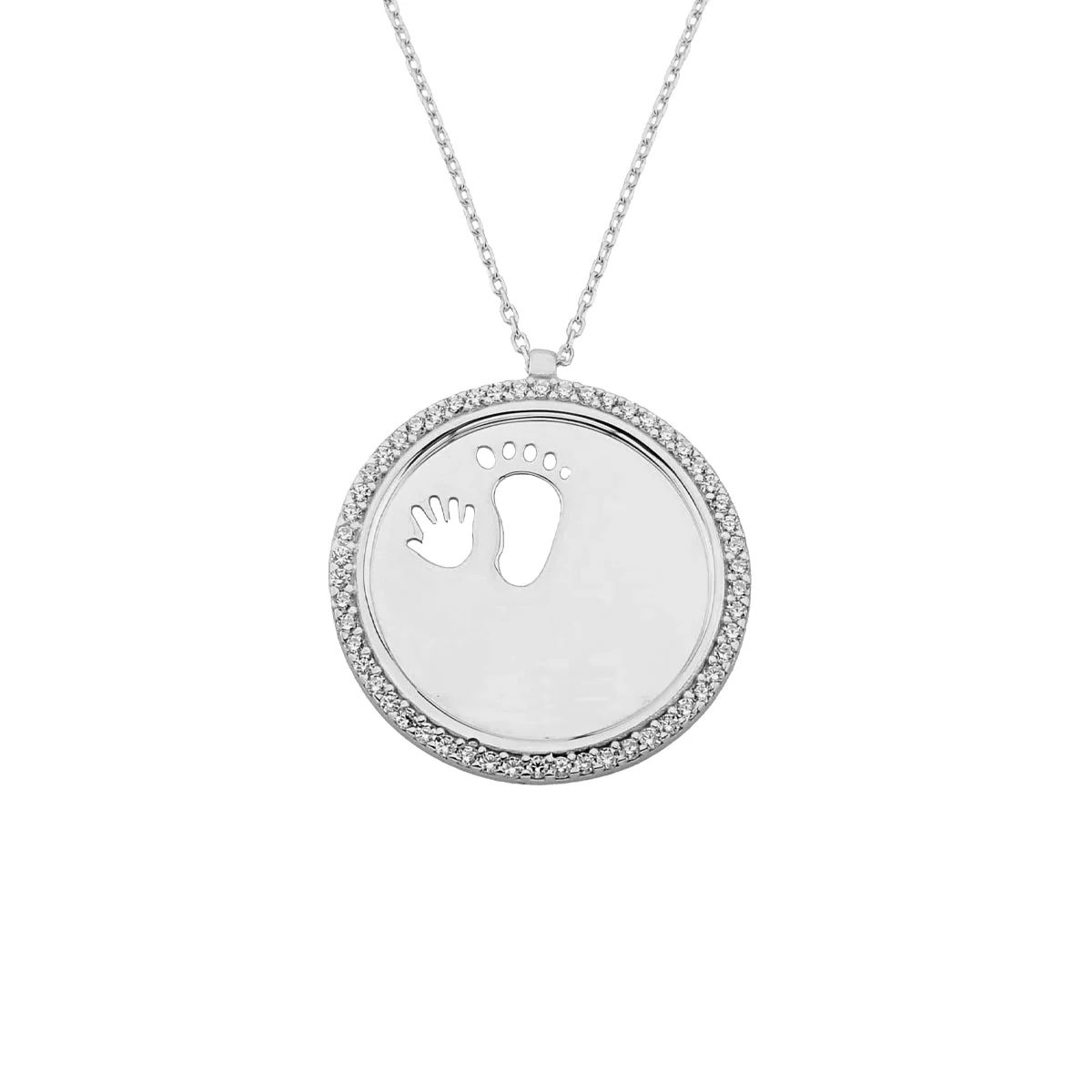 Zirkonia Gravurkette Baby Handfuß - Image 2