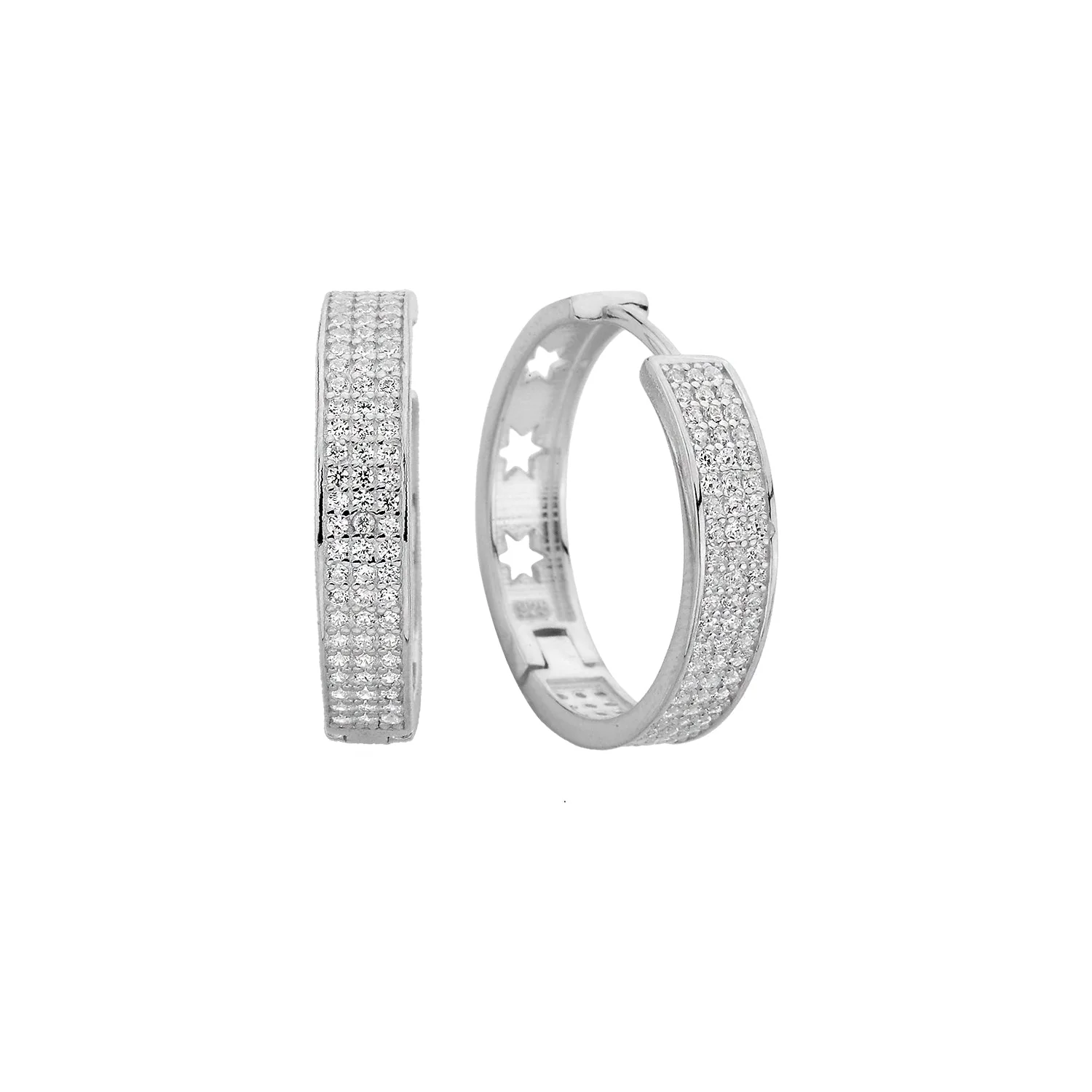 Zirkonia Hoop Ohrring mit Sternsymbol - Image 2