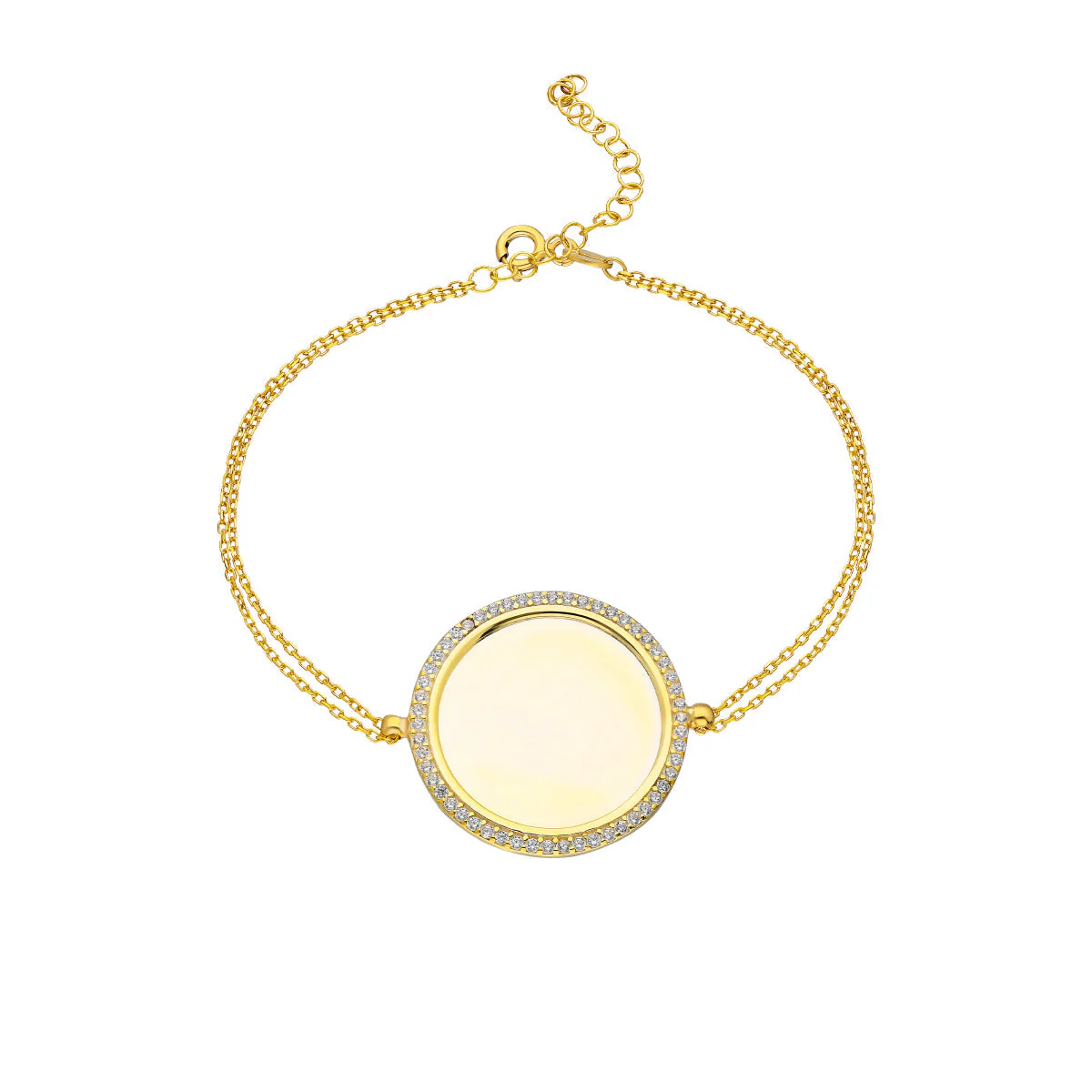 Zirkonia Plättchen Gravurarmband