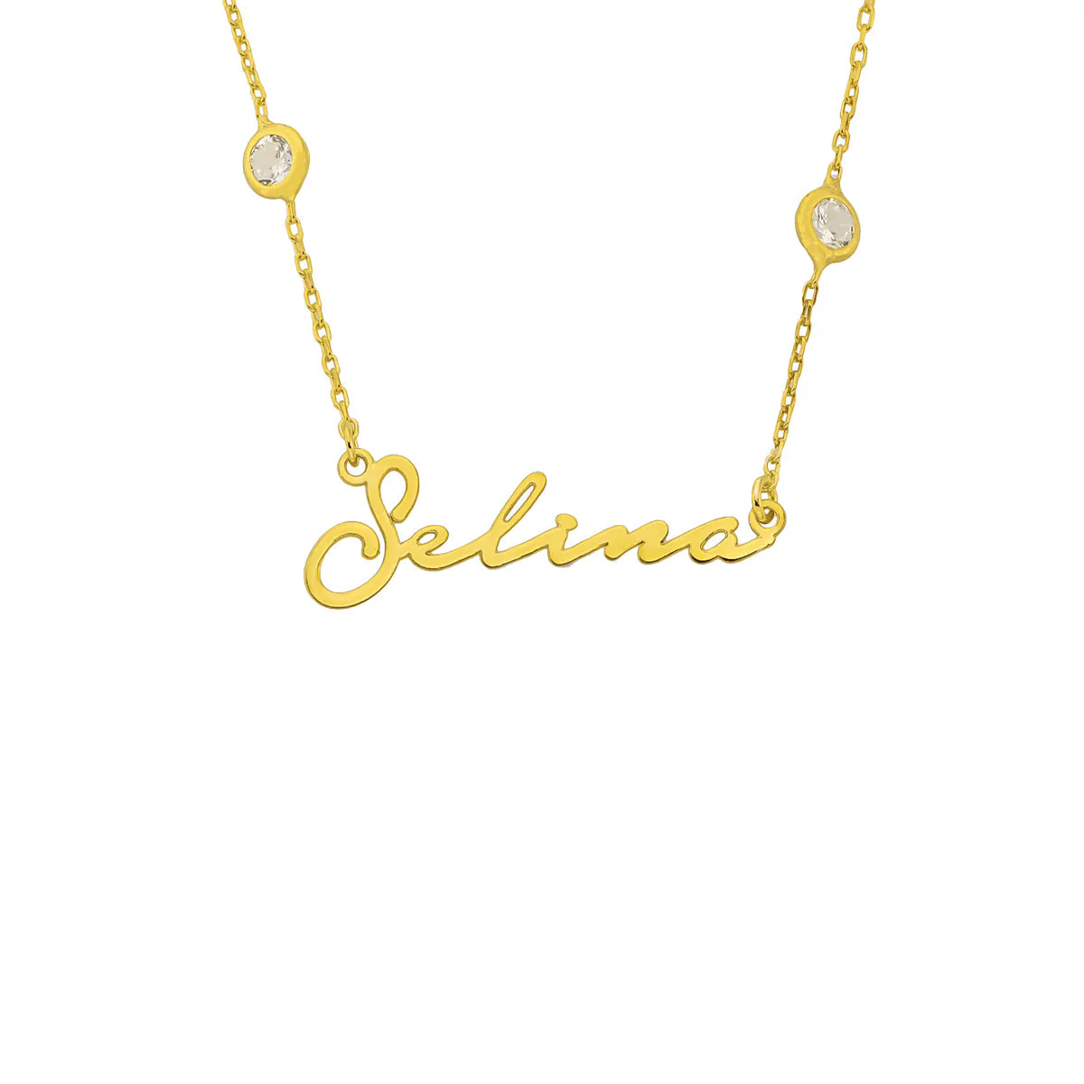 Zirkonia Stones Signatur Halskette